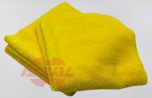 Микрофибра разноворсовая, подготовка к покрытиям / располировка покрытий, желтая, 400 г/см2, 40x40 см